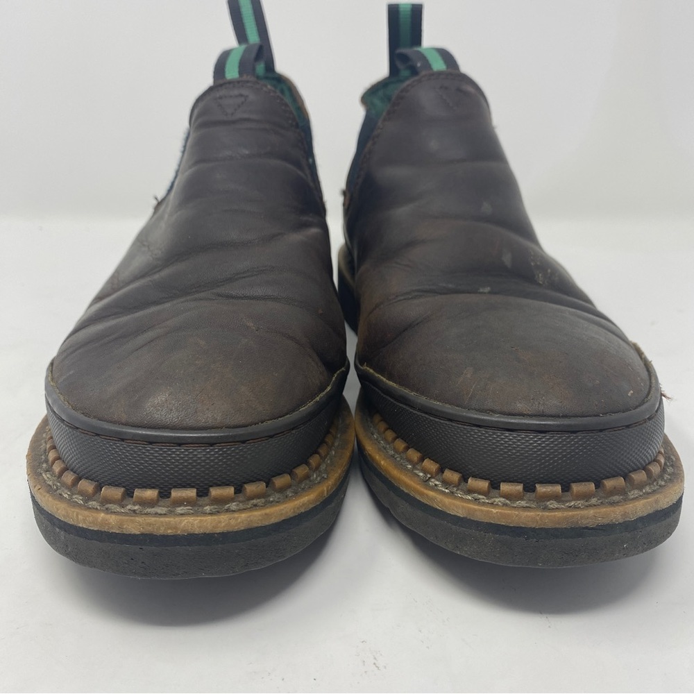 Sold Georgia Giant Men’s 8.5 Wide “Giant Romeo” Pull On Brown Leather Work Shoes - Picture 2 of 9